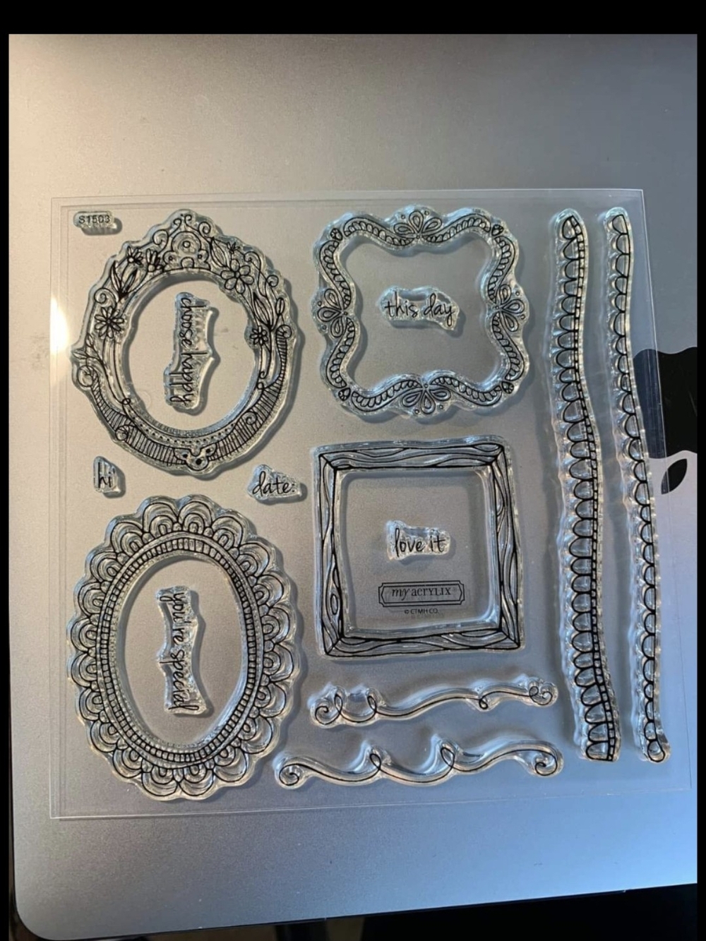 CTMH Clear Decorative Frame and Border Stamp Set
